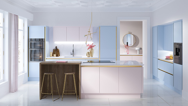 رنگ های پاستلی، جدیدترین ترند طرح های کابینت هایگلاس