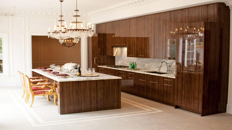 طرح چوب، از پرطرفدارترین مدل های کابینت هایگلاس